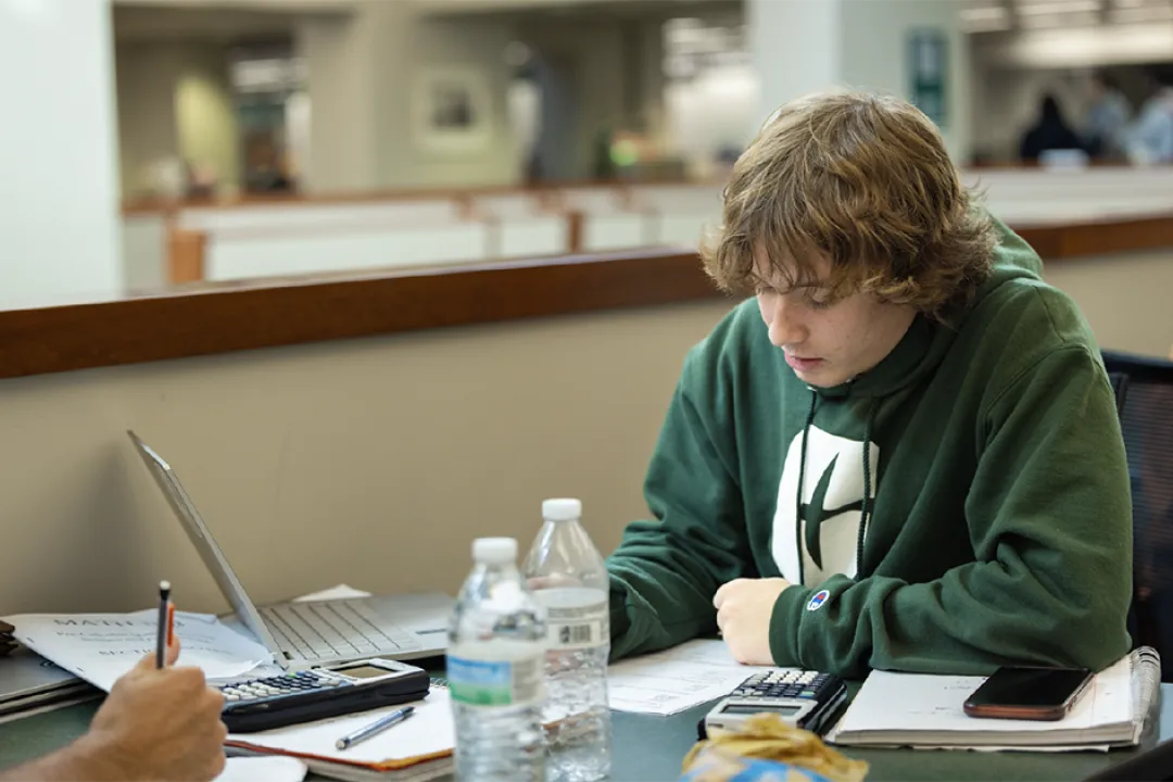 Student studying